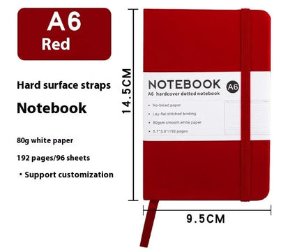 A5 skin feeling PU leather diary with strap closure and horizontal line pages in marble black colour