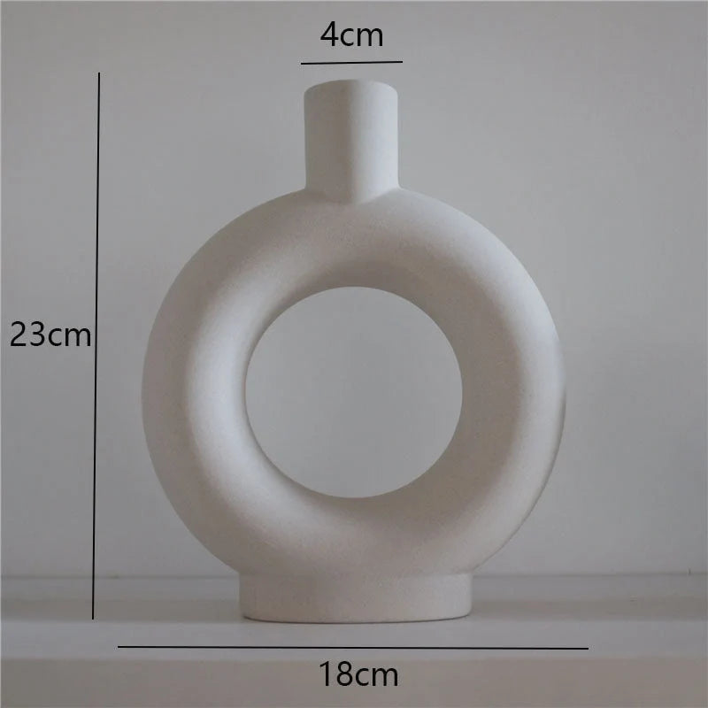 Minimalist ceramic vase set for modern home decor with rough texture