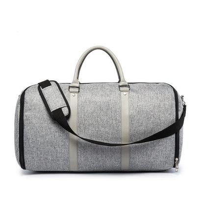 Large-capacity multi-function suit bag for gym and travel in black and grey