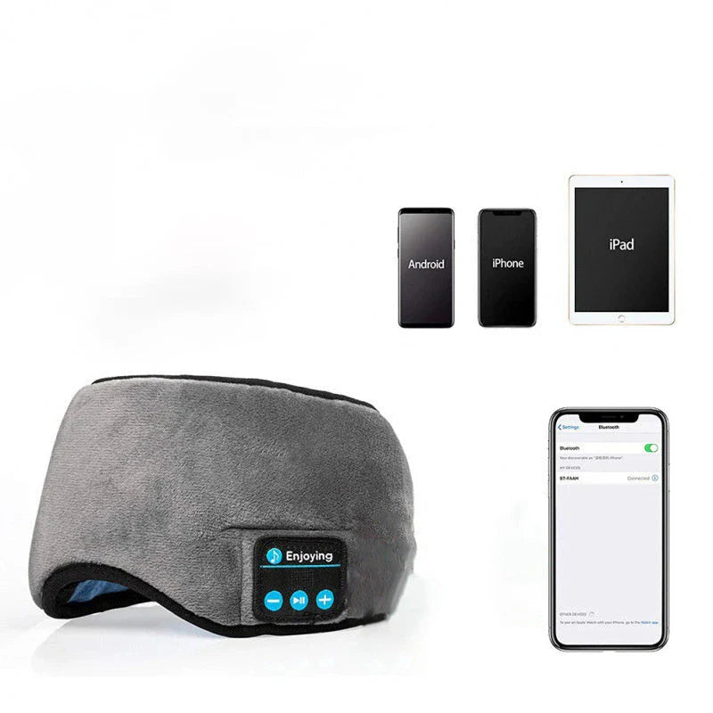Wireless Bluetooth 5.0 Sleep Headphones with Plush Sleep Mask and Music Player