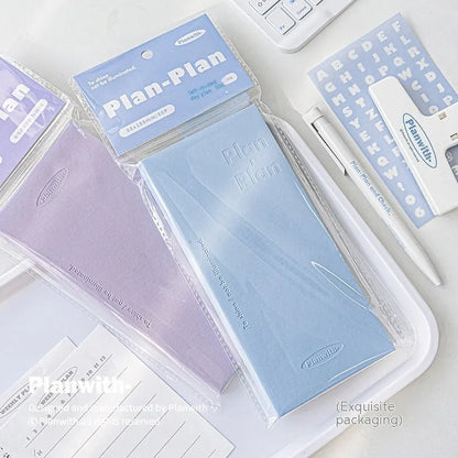 A5 embossed meter book with paper cover showing five colour options: white, purple, blue, grey, and protective cover