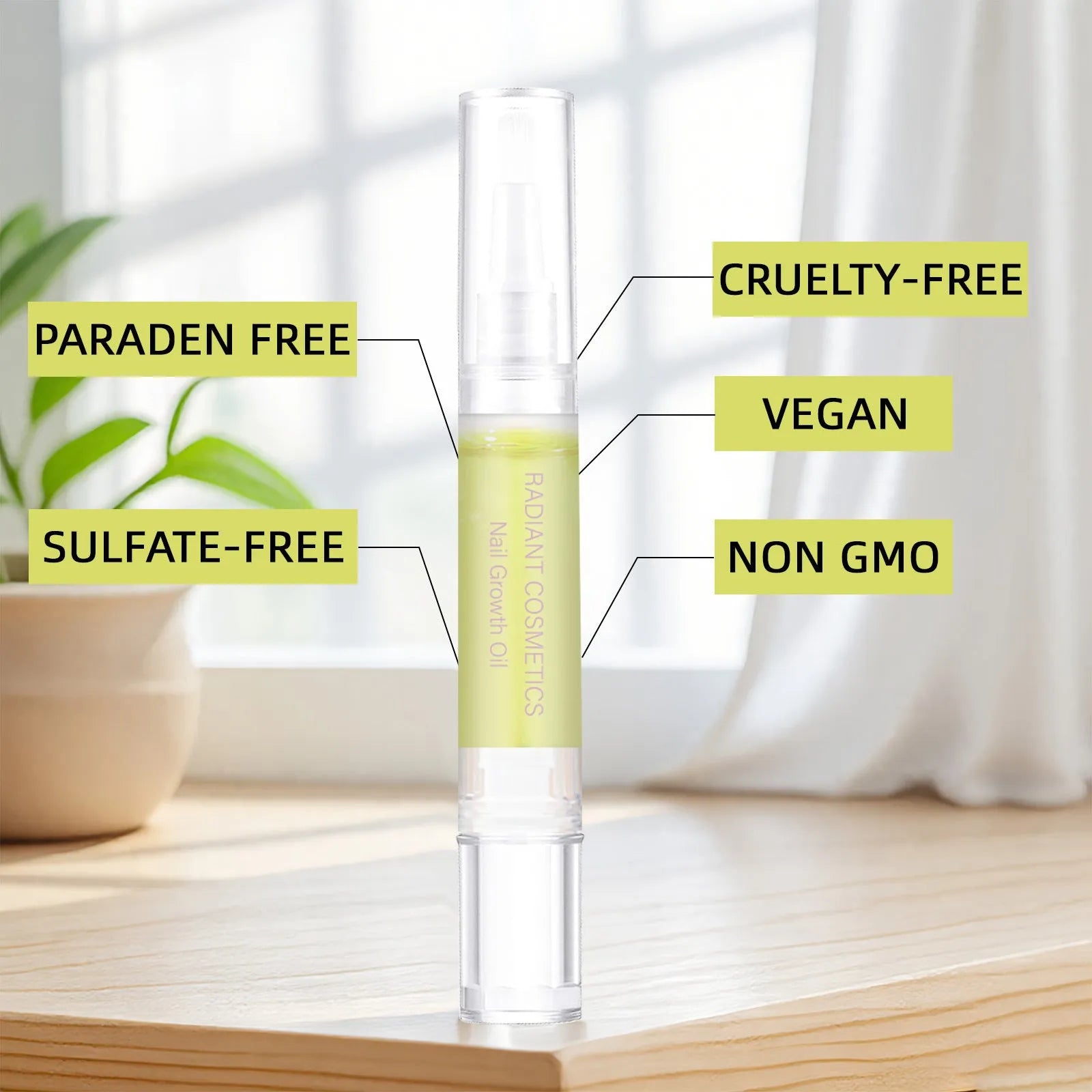 3ml nail growth treatment oil bottle for wash-free nail care application