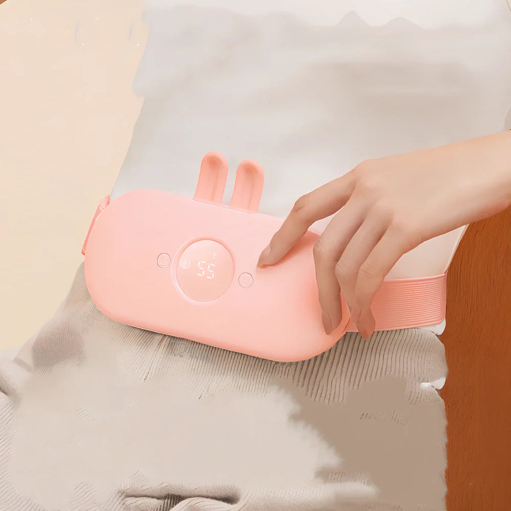 Nuan M32 pink heating belt for menstrual cramps, 176x112x32mm with USB cable and 3-gear control
