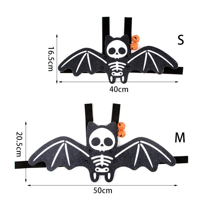 Halloween batwing costume for small pets in felt material with bat wing design