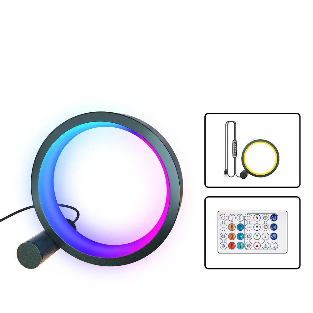 Smart aluminium LED light with colour-changing music rhythm mode and app control.