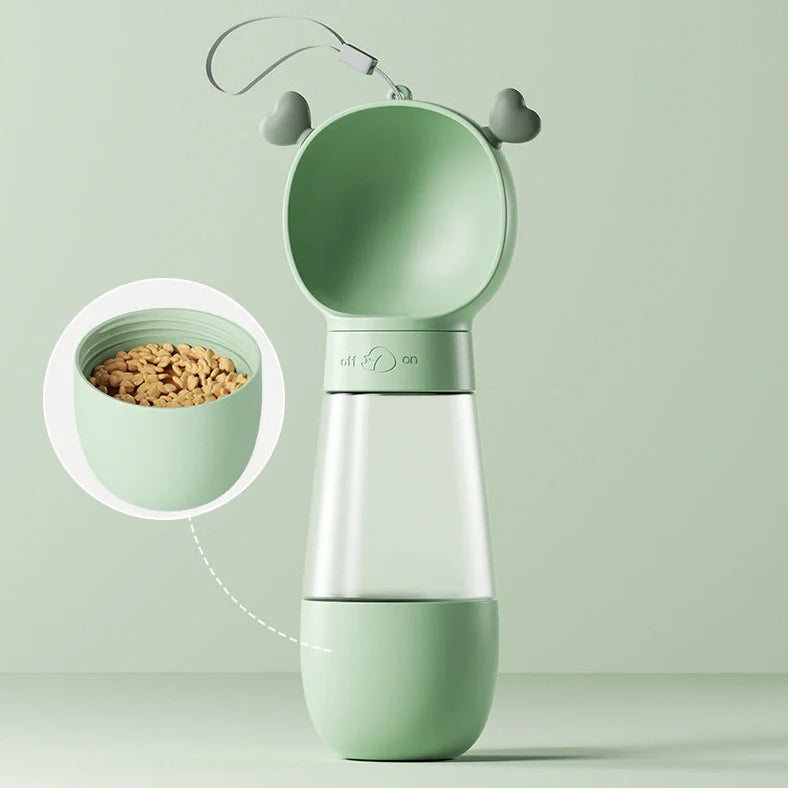 Go Out Water Cup portable dog drinking bottle with wide opening and twist-turn mechanism in cloud white colour