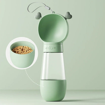 Go Out Water Cup portable dog drinking bottle with wide opening and twist-turn mechanism in cloud white colour