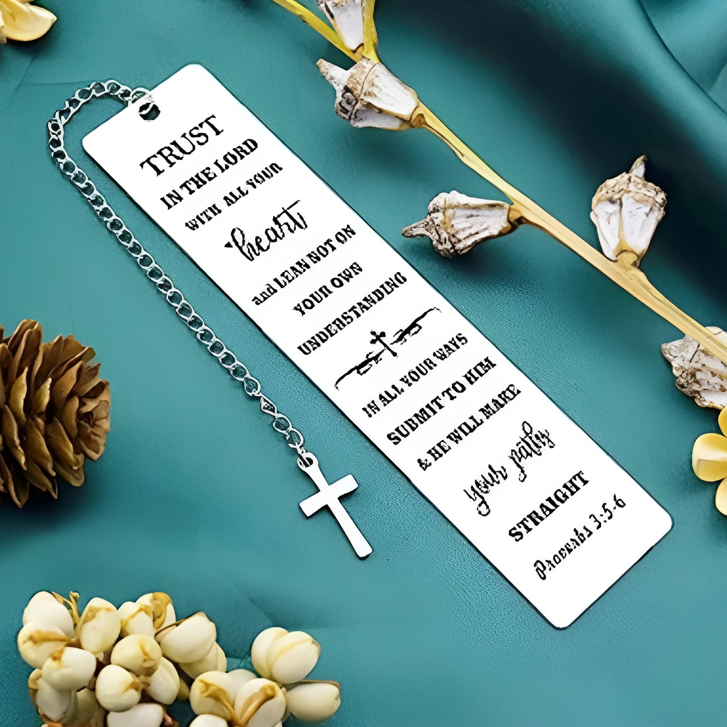 Stainless steel Family Bible verse bookmark with CFS5170 colour finish and European style design