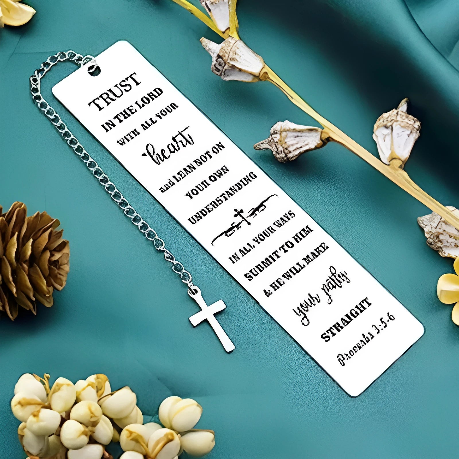 Stainless steel Family Bible verse bookmark with CFS5170 colour finish and European style design
