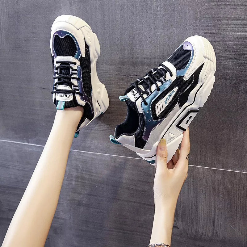 Mesh Surface Running Sports Shoes in green and orange with trifle bottom for enhanced traction