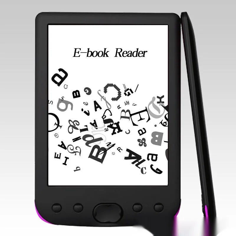 6-inch E-ink screen e-book reader with 16-level greyscale display and multiple storage capacities including 4GB, 8GB, 16GB and 32GB options in black, ideal for reading and studying