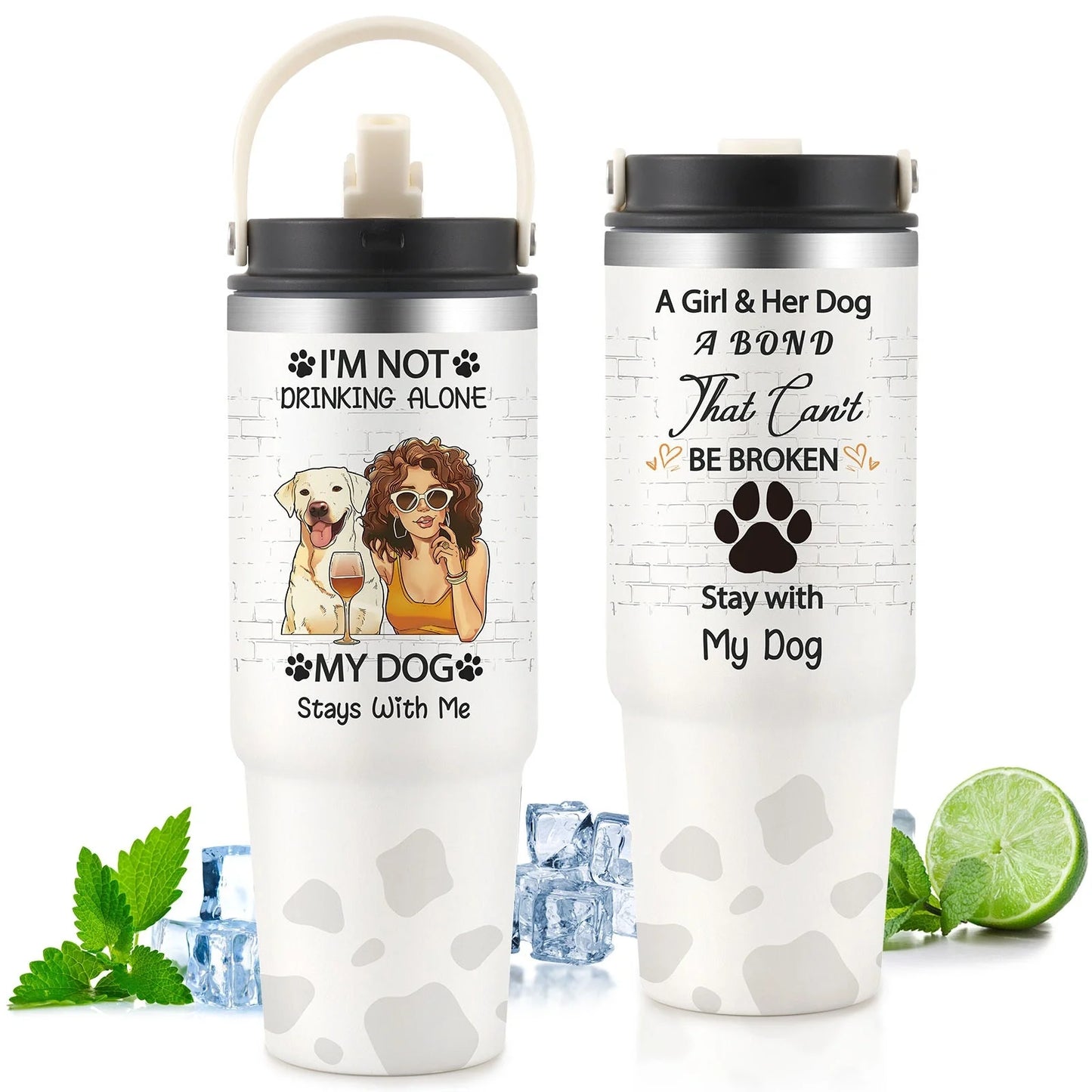 Premium 30oz stainless steel insulated cup in various colors, keeping drinks hot or cold for hours.