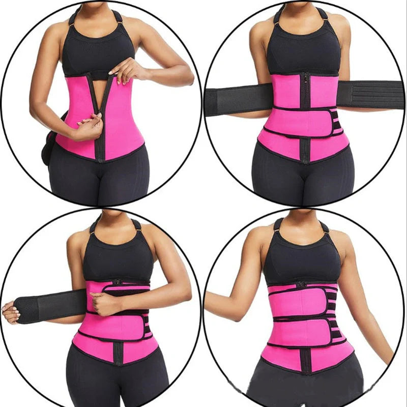 Women's adjustable waist trainer shapewear in multiple colors for slimming and workouts