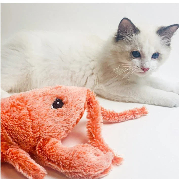 Vibrant Leaping Lobster USB-Powered Pet Toy with Swinging Tail and Automatic Movement