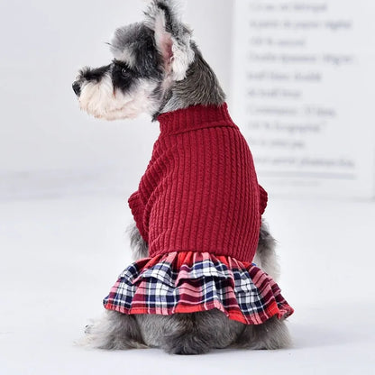 Dog princess skirt in British style for small and medium dogs, sizes XS to 3L, red black blue pink options
