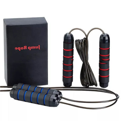 Student Sports Wire Skipping Rope in blue, black, red, and green colors