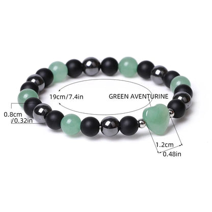 Lvdongling Tigereye hand-cut peach heart stone bracelet with cosmic moon and planet elements