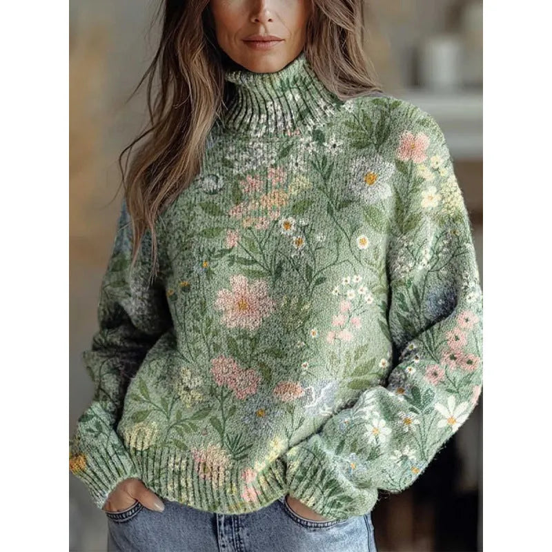 Women's casual Christmas abstract print polyester top with 3D effect pattern
