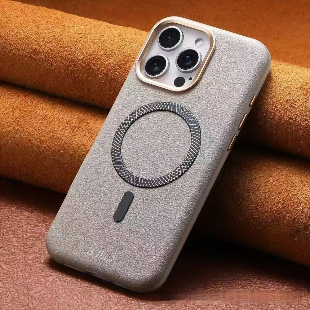 Triangle shield magnetic suction phone case in black with shockproof protection for iPhone