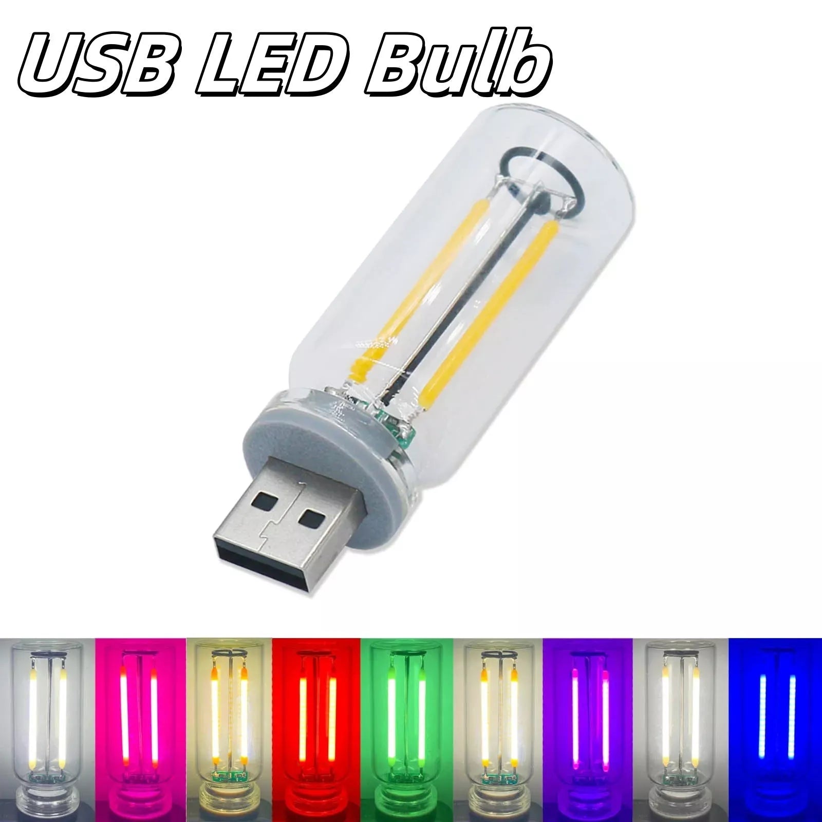 USB LED Bulb with touch dimming and retro Edison design in various colors