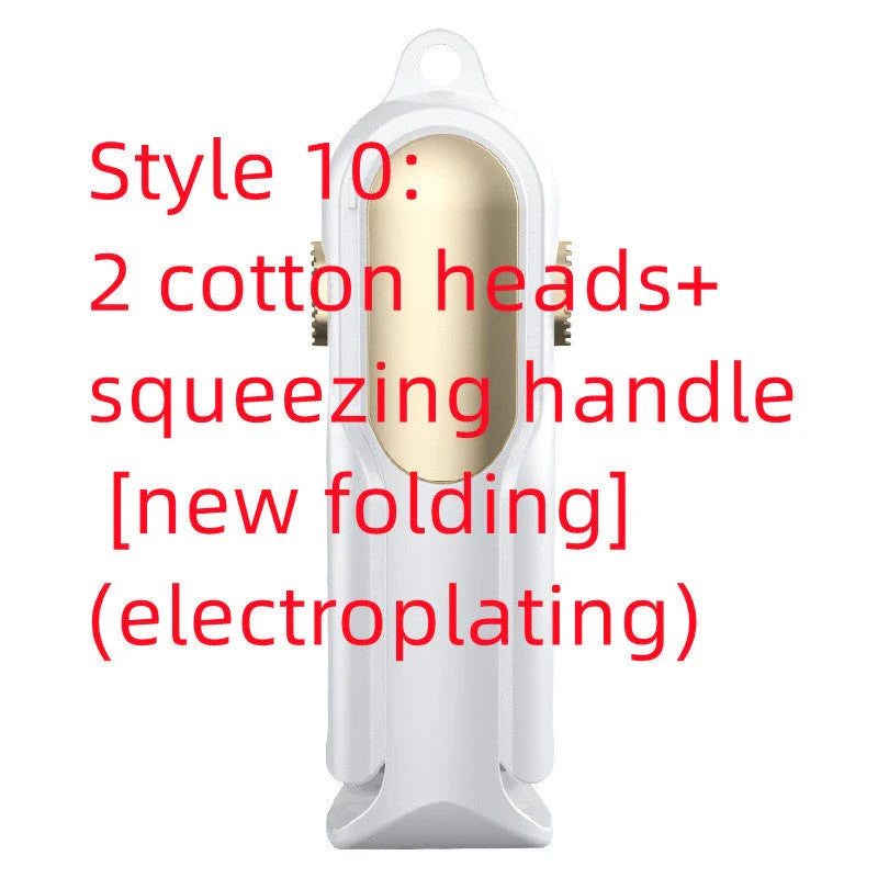Innovative mop and sponge set with single-handed grip, easy dehydration, and compact storage design for efficient floor cleaning