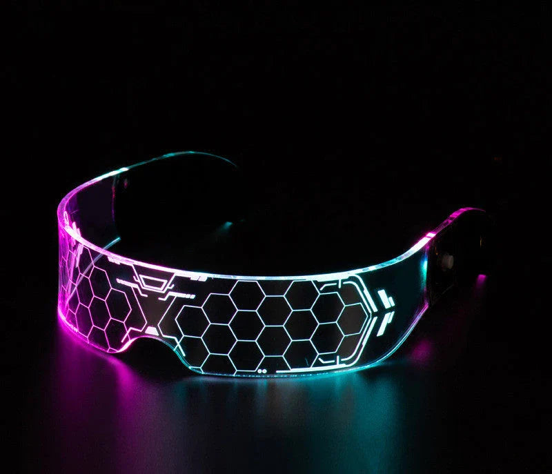 Vibrant LED party glasses with customizable color-changing effects, perfect for festivals, concerts, and celebrations