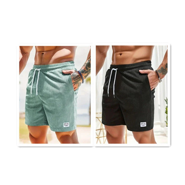 Comfortable corduroy drawstring shorts in a variety of stylish colors, perfect for casual summer wear.