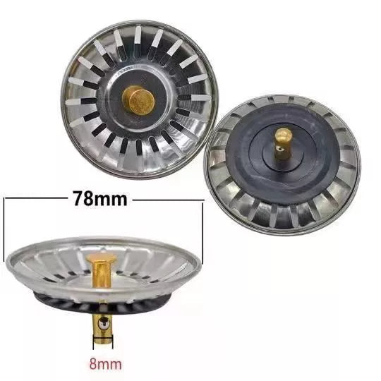 Stainless steel kitchen sink turnbuckle with alloy filter screen for secure plumbing