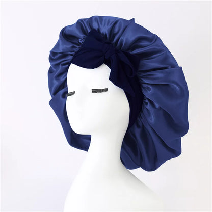 Double-layer silk bonnet for sleeping in various colors