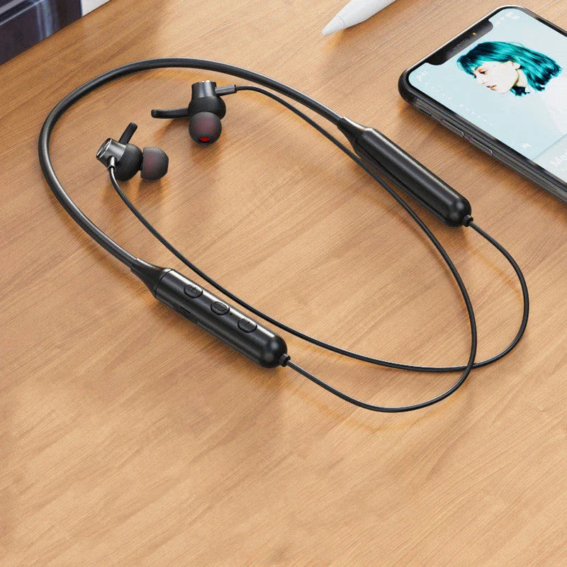 Premium Bluetooth neckband headphones with magnetic clasp for seamless portability and high-quality wireless audio