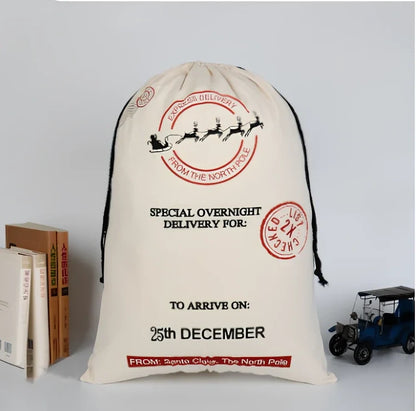 Christmas gift bag measuring 50cm by 70cm with reinforced handles in six colour styles