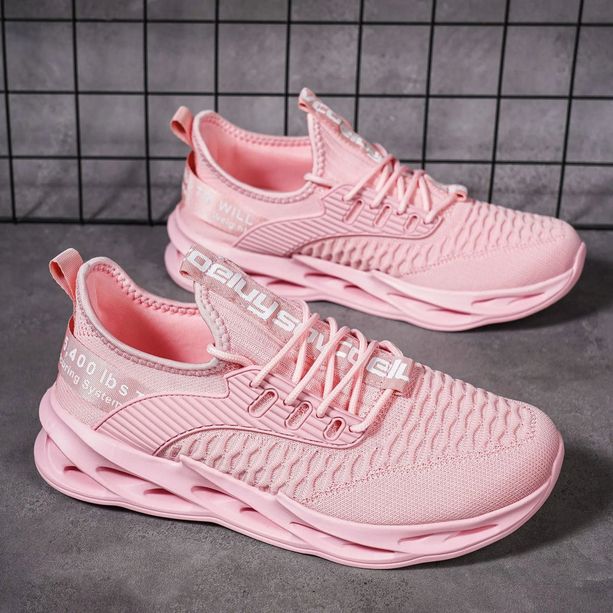 Women's FlyKnit casual trainers with mesh upper in various solid colours
