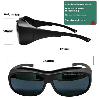 Photon skin rejuvenation laser protection goggles with 200-2000nm filtering and polycarbonate construction