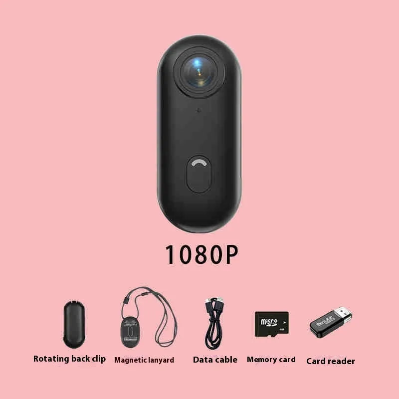 H88 mini 4K black action camera with magnetic mount and waterproof case on a bicycle helmet