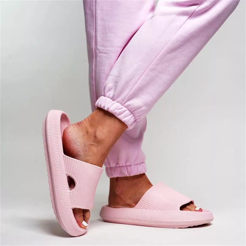 EVA Rubber Foam Soft Bottom Indoor Couple Slippers in various colors