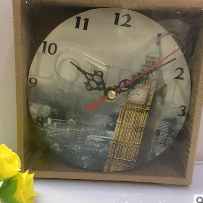 12cm wooden table clock with 24-hour display in seven colour options