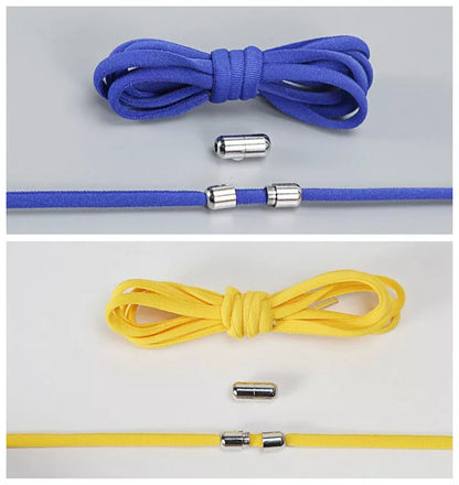 Lazy Laces shoe laces with metal buckles in various colors for a secure fit