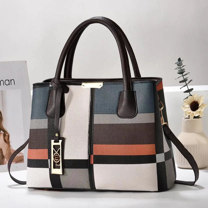 Soft PU leather large capacity shoulder bag in a horizontal square shape with an adjustable strap