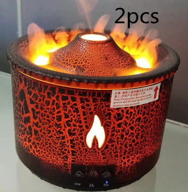 Ultrasonic Essential Oil Diffuser with mesmerizing flame-like lighting and jellyfish smoke ring effects, transforming your home ambiance