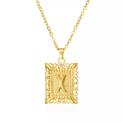 Personalized initial letter necklace in gold or steel, featuring any letter from A to Z