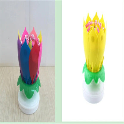 Musical Lotus Candles in various colors with a unique lotus design and music feature