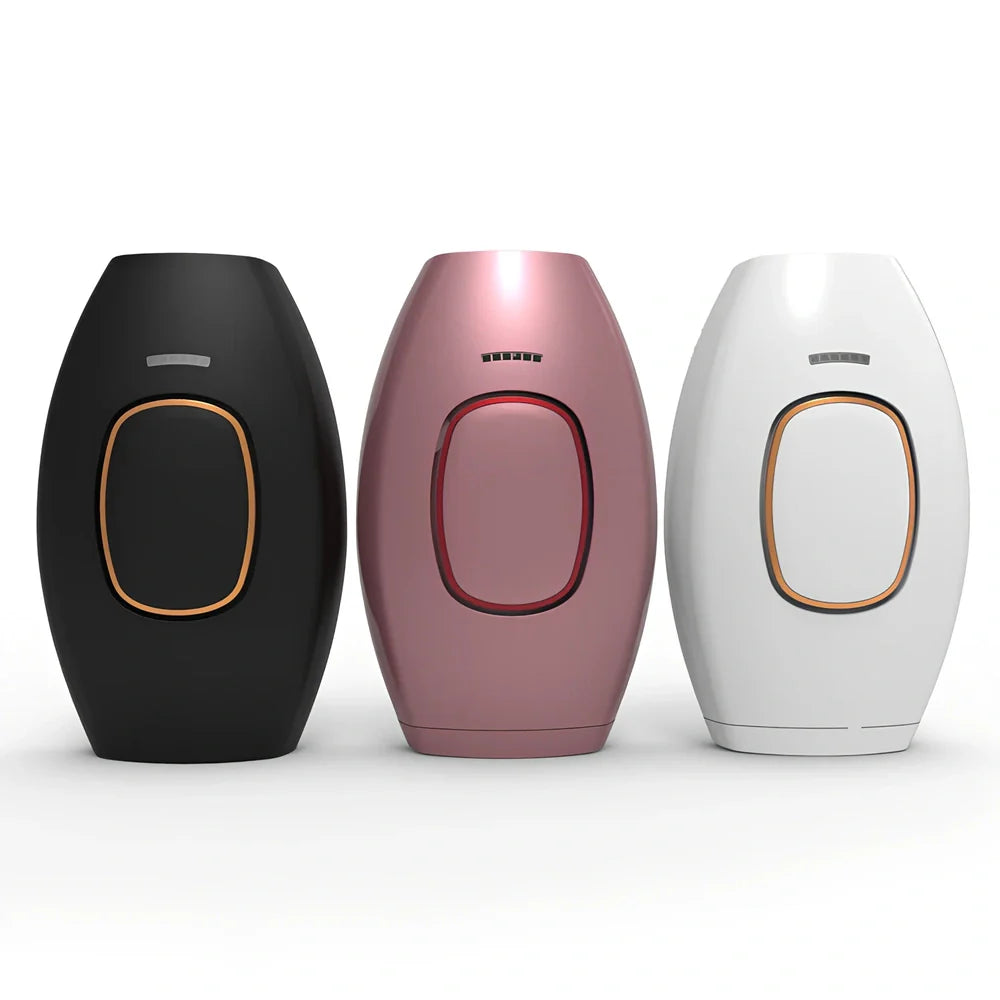ST01 IPL laser hair removal device in white, rose gold, bright black or matte powder finish