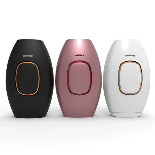 ST01 IPL laser hair removal device in white, rose gold, bright black or matte powder finish