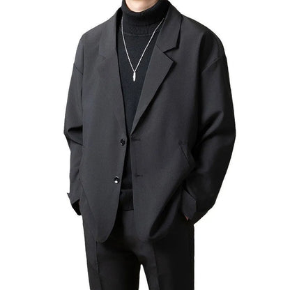 Casual loose-fit suit jacket in light business style, available in multiple colours and sizes.