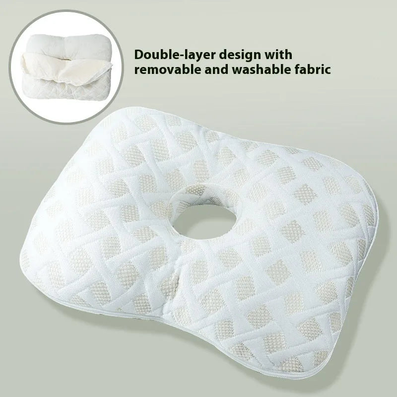 Beauty salon single hole ear pillow in Boer Gray colour, measuring 39x28x6cm with polyester fibre filling