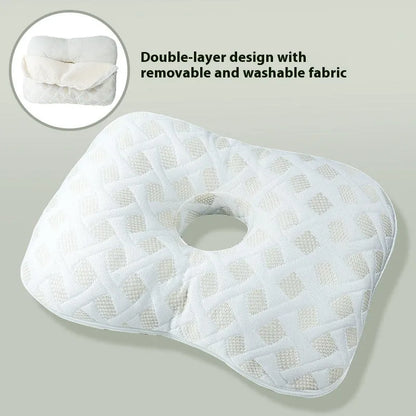 Beauty salon single hole ear pillow in Boer Gray colour, measuring 39x28x6cm with polyester fibre filling