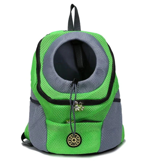 Versatile pet carrier backpack with breathable mesh and Oxford fabric construction, accommodating pets up to 26 lbs for travel and outdoor adventures.
