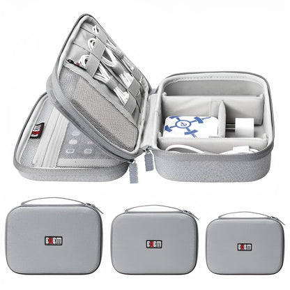 Black EVA digital storage bag for headphones and accessories, shown open.