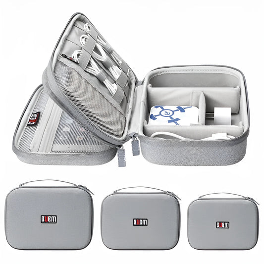 Black EVA digital storage bag for headphones and accessories, shown open.