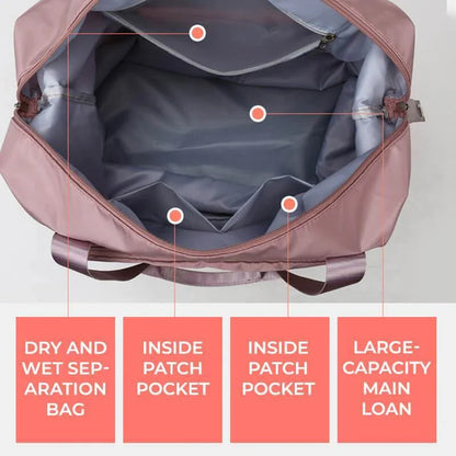Versatile foldable travel bag with large 36-55L capacity, multiple interior pockets, and water-resistant Oxford cloth construction